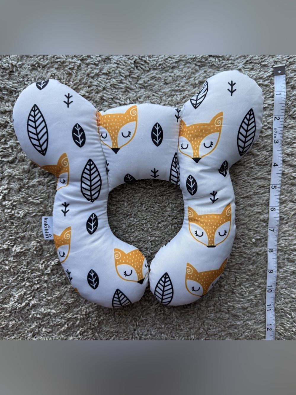 Kakiblin Newborn Baby Car Seat Head Support Pillow Fox Print Infant Insert